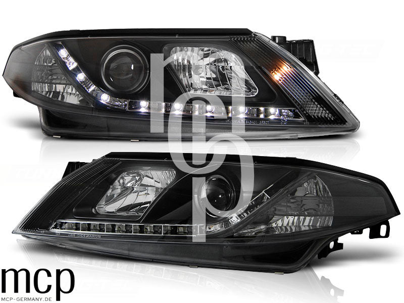 Scheinwerfer Set für Renault Laguna 2 (2001 bis 03/2005) in Schwarz