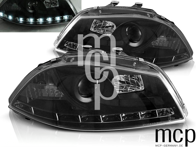 Scheinwerfer Set für Seat Ibiza 6L (2002 bis 2008) in Schwarz – Ansicht 2