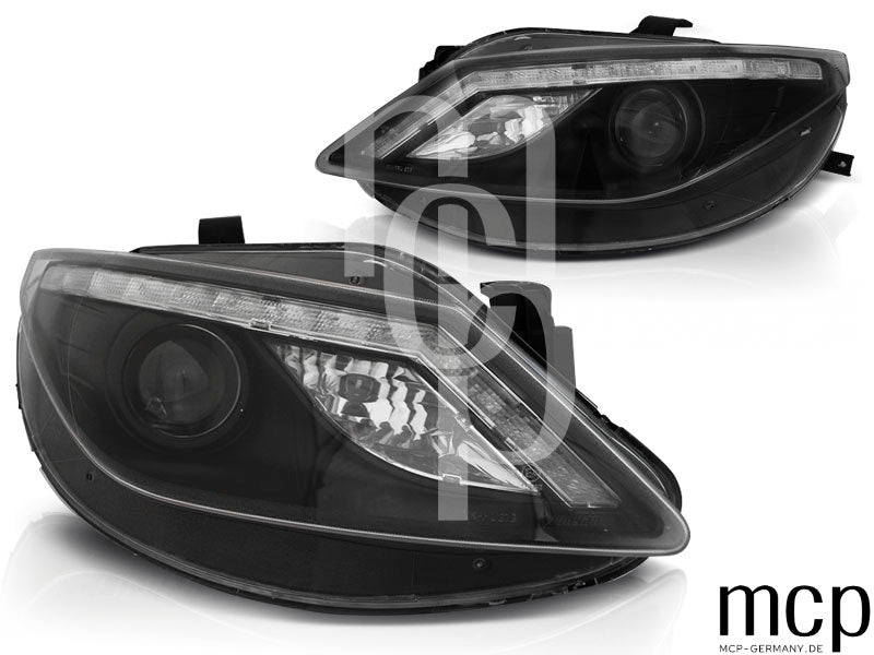Scheinwerfer Set für Seat Ibiza 6J (2008 bis 2012) in Schwarz – Ansicht 1
