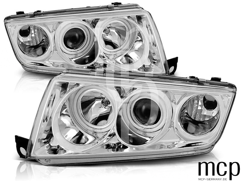 CCFL Angel Eyes Scheinwerfer Set für Skoda Fabia I (1999 bis 2008) in Chrom – 2