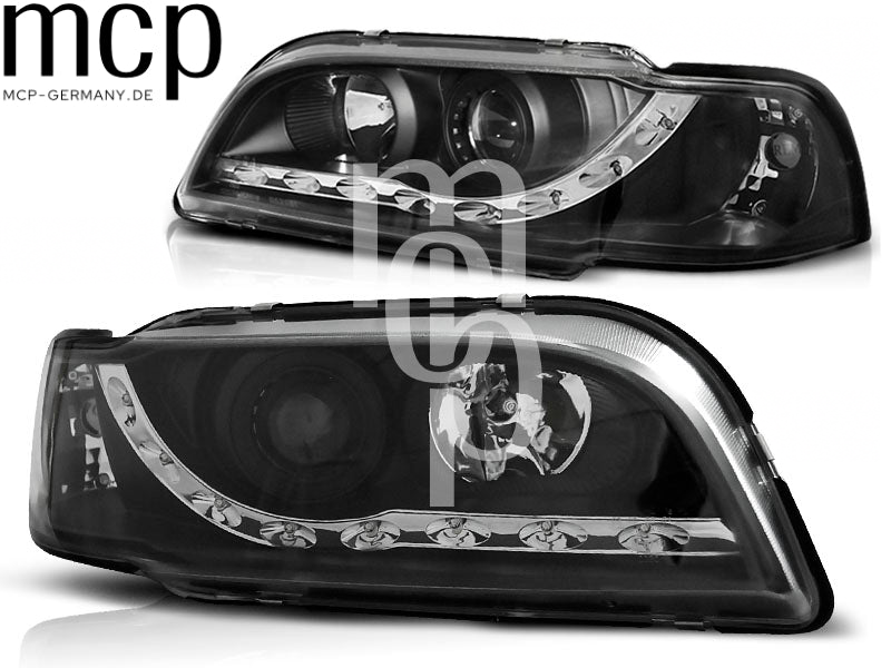 Scheinwerfer Set für Volvo S40/V40 (02/1996 bis 04/2000) in Schwarz – Ansicht 1