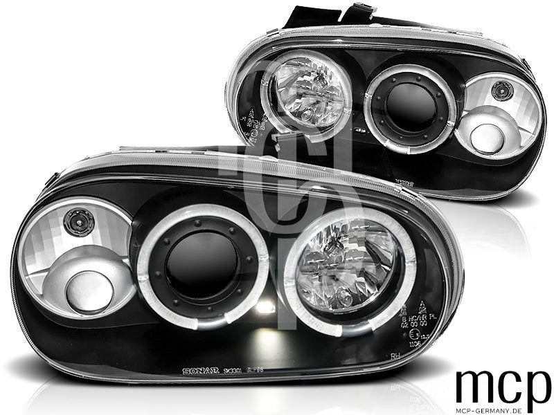 Angel Eyes Scheinwerfer Set für VW Golf IV (1997 bis 2003) in Schwarz