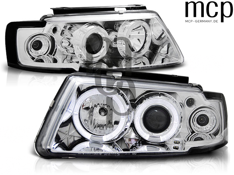 Angel Eyes Scheinwerfer Set für VW Passat B5 3B (11/1996 bis 08/2000) in Chrom – Ansicht 2