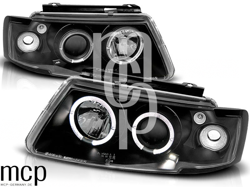 Angel Eyes Scheinwerfer Set für VW Passat B5 3B (11/1996 bis 08/2000) in Schwarz – Ansicht 2