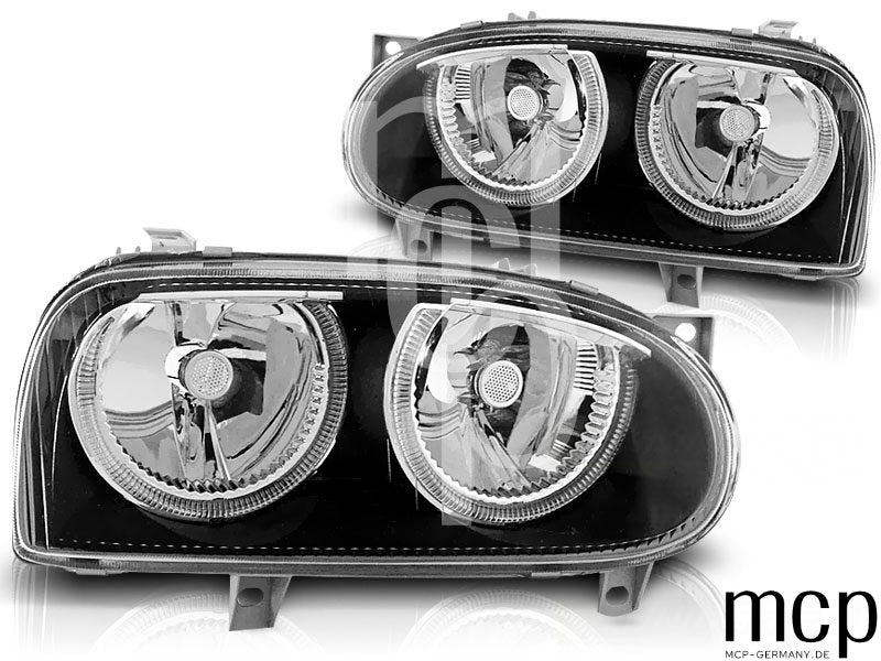 Angel Eyes Scheinwerfer Set für VW Golf 3 (09/1991 bis 08/1997) in Schwarz – Ansicht 2