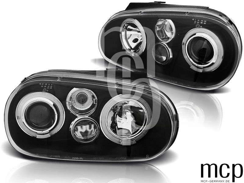 Angel Eyes Scheinwerfer Set für VW Golf 4 (09/1997 bis 09/2003) in Schwarz
