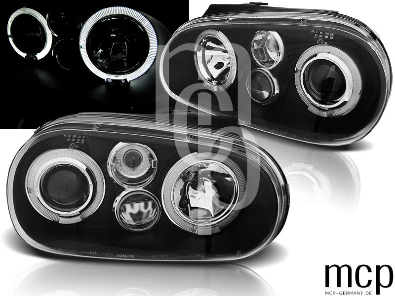 Angel Eyes Scheinwerfer Set für VW Golf 4 (09/1997 bis 09/2003) in Schwarz