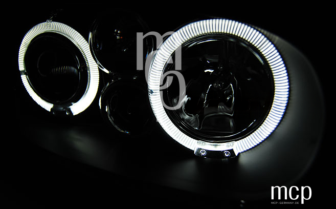 Angel Eyes Scheinwerfer Set für VW Golf 4 (09/1997 bis 09/2003) in Schwarz – 2