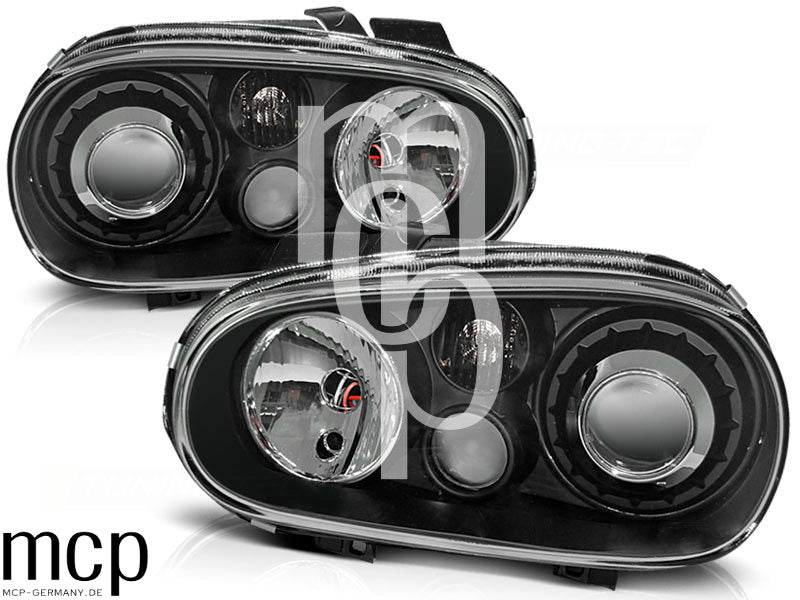Scheinwerfer Set für VW Golf IV (1997 bis 2003) in Schwarz