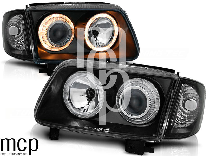 Angel Eyes Scheinwerfer Set für VW Polo 6N2 (10/1999 bis 10/2001) in Schwarz