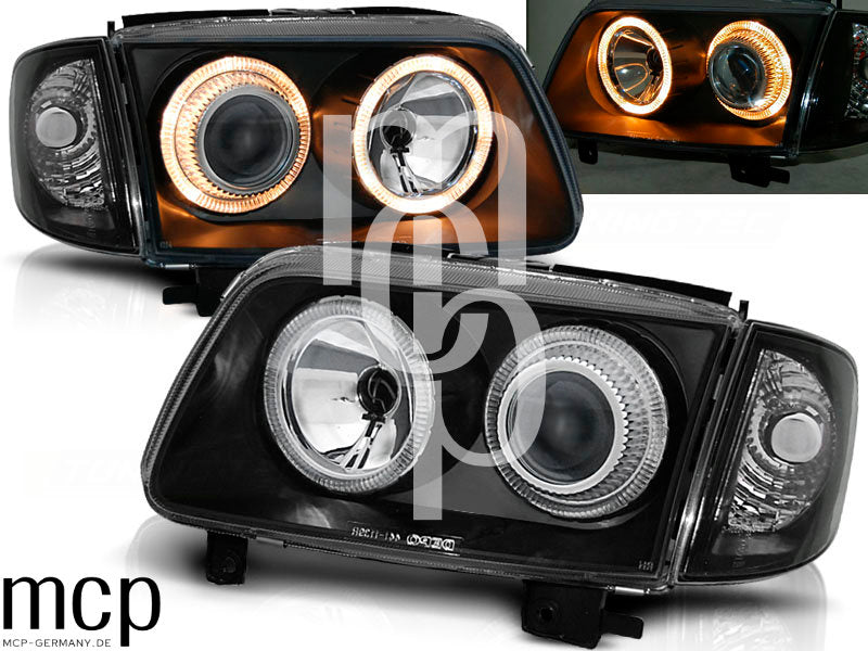 Angel Eyes Scheinwerfer Set für VW Polo 6N2 (10/1999 bis 10/2001) in Schwarz