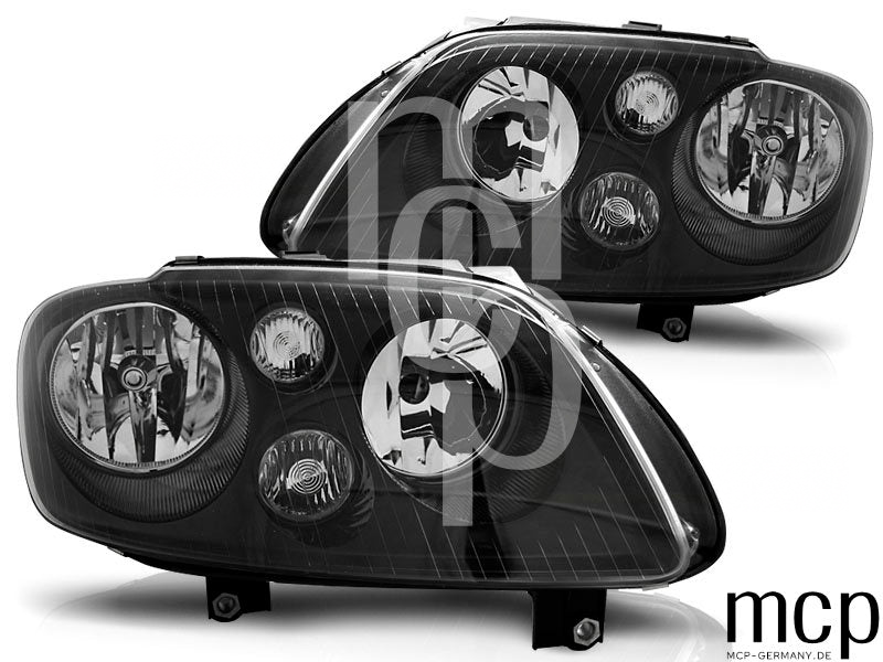 Scheinwerfer Set für VW Touran (02/2003 bis 10/2006) / Caddy in Schwarz – 1