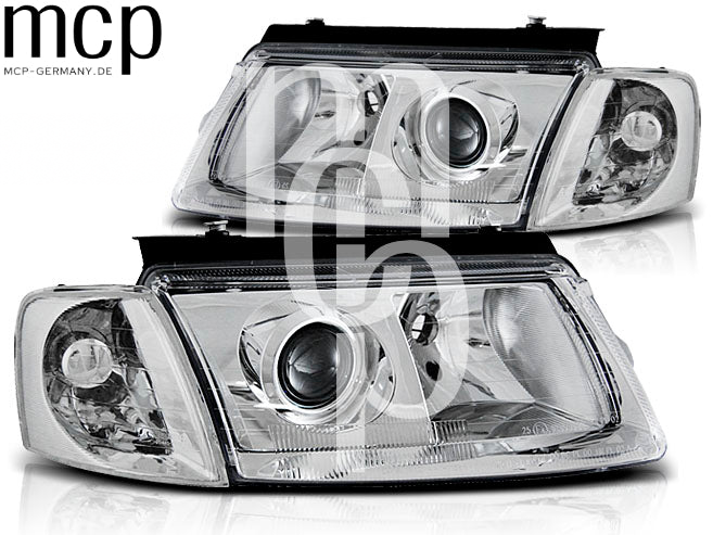 Scheinwerfer Set für VW Passat B5 3B (11/1996 bis 08/2000) in Chrom – 1