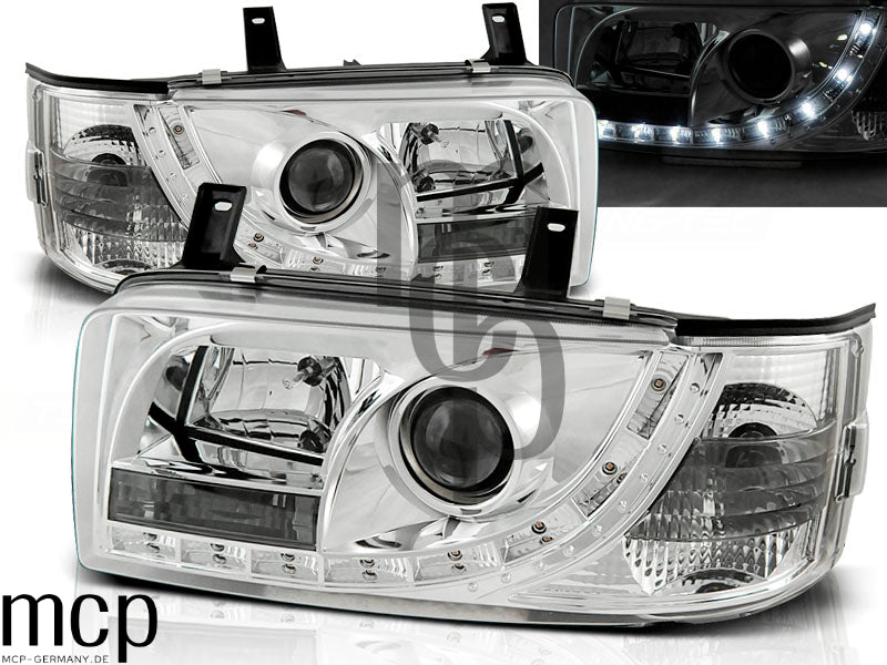 Scheinwerfer Set für VW T4 (1990 bis 03/2003) Transporter in Chrom