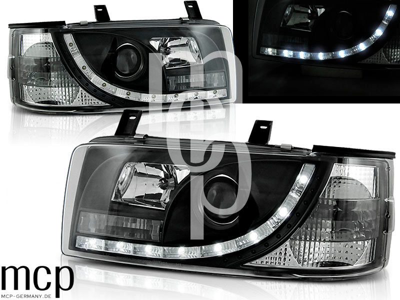 Scheinwerfer Set für VW T4 (1990 bis 03/2003) Transporter in Schwarz