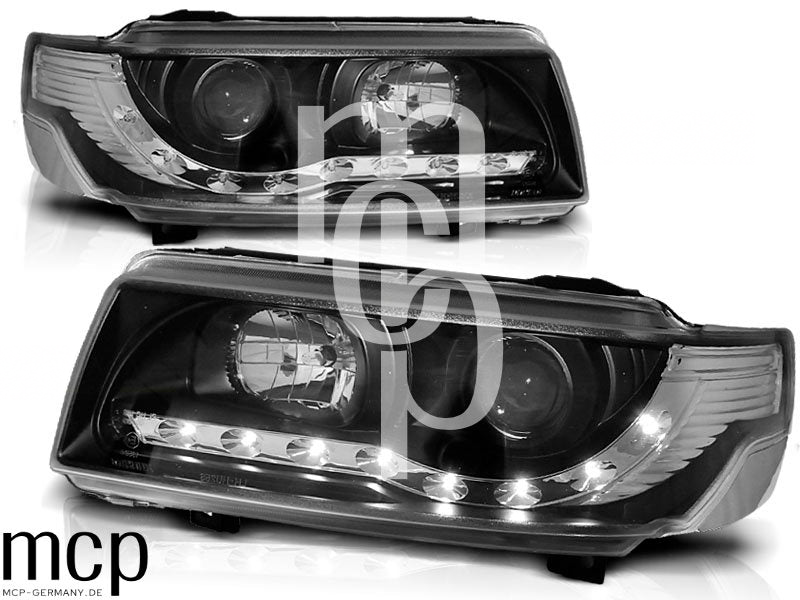 Scheinwerfer Set für VW Passat B4 (11/1993 bis 05/1997) in Schwarz