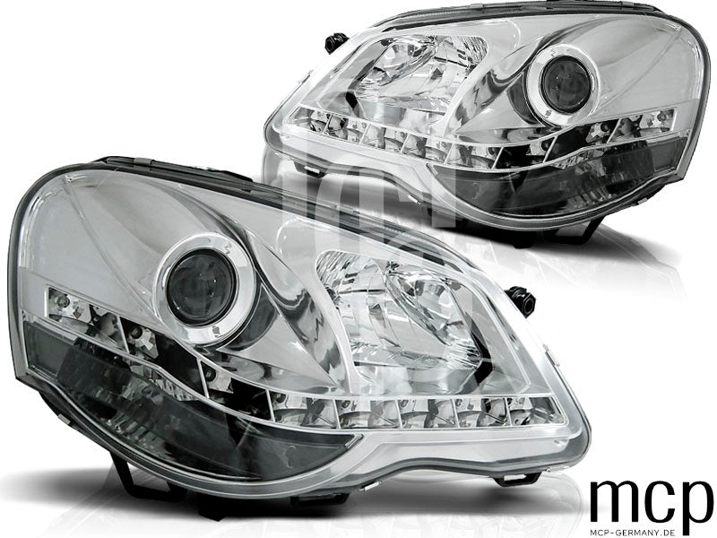 Scheinwerfer Set für VW Polo 9N3 (04/2005 bis 2009) in Chrom