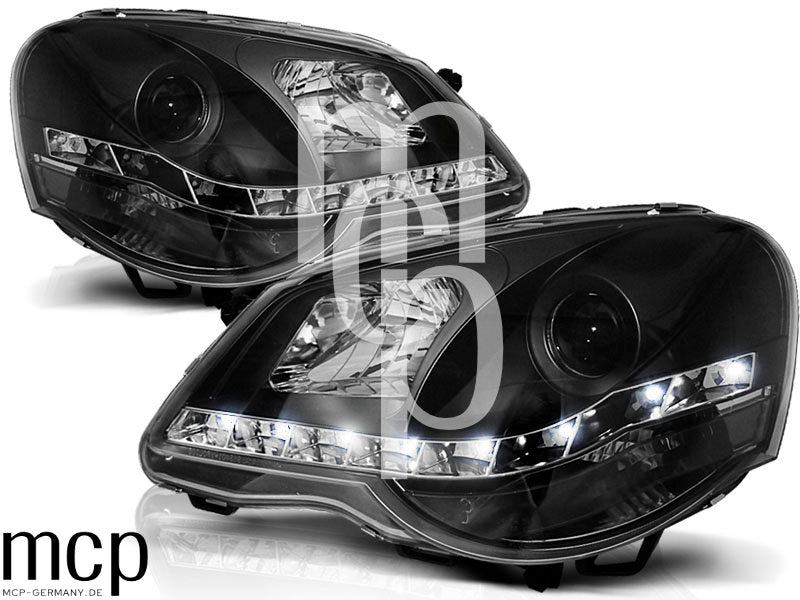 Scheinwerfer Set für VW Polo 9N3 (04/2005 bis 2009) in Schwarz