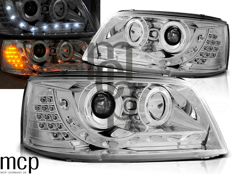 Scheinwerfer Set für VW T5 (04/2003 bis 08/2009) in Chrom