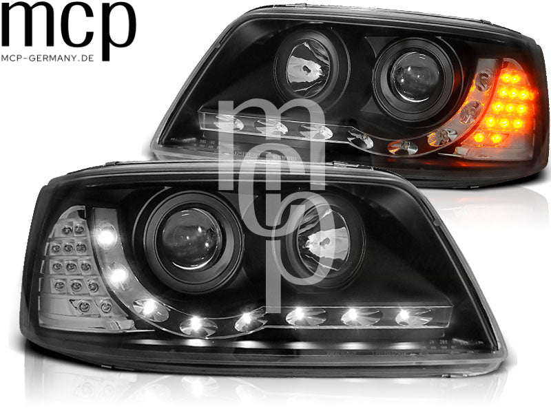 Scheinwerfer Set für VW T5 (04/2003 bis 08/2009) in Schwarz