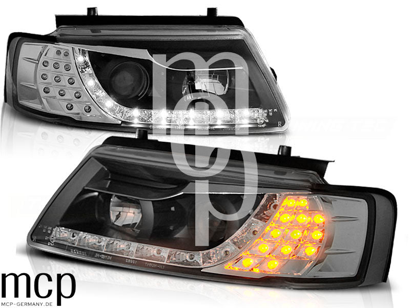 Scheinwerfer Set für VW Passat B5 (1996 bis 2000) in Schwarz