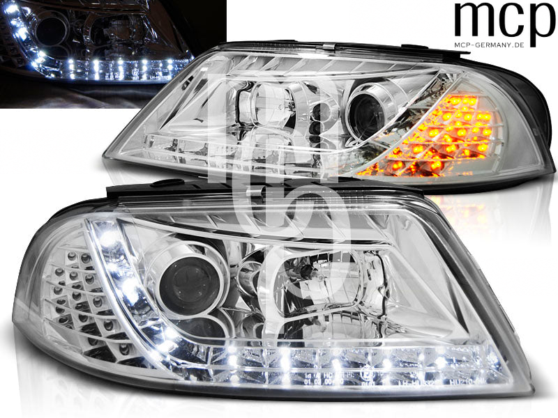 Scheinwerfer Set für VW Passat 3BG B5 FL (09/2000 bis 03/2005) in Chrom – Produktansicht 2