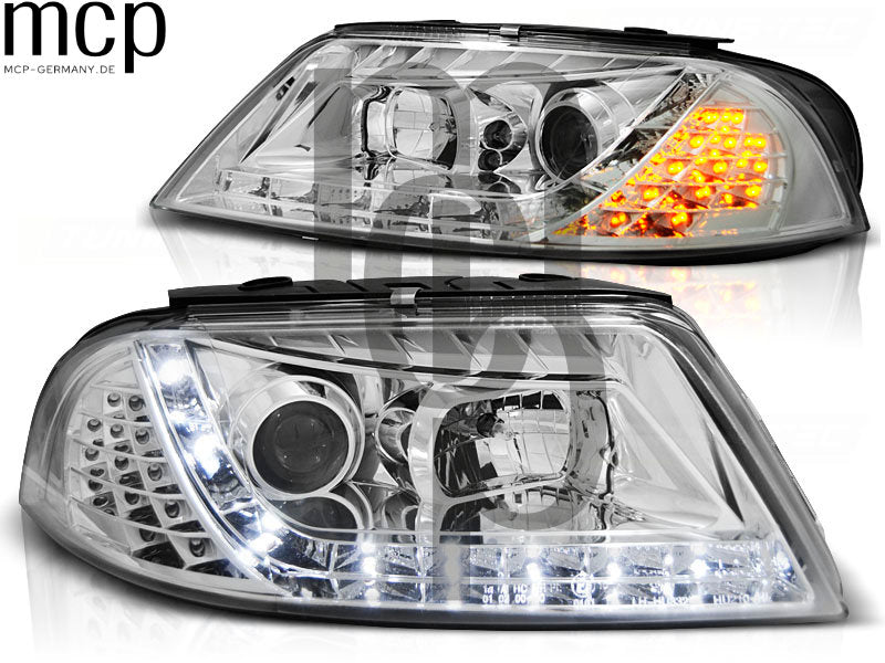 Scheinwerfer Set für VW Passat 3BG B5 FL (09/2000 bis 03/2005) in Chrom