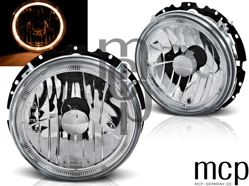 Angel Eyes Scheinwerfer Set für VW Golf 1 (05/1974 bis 07/1983) in Chrom