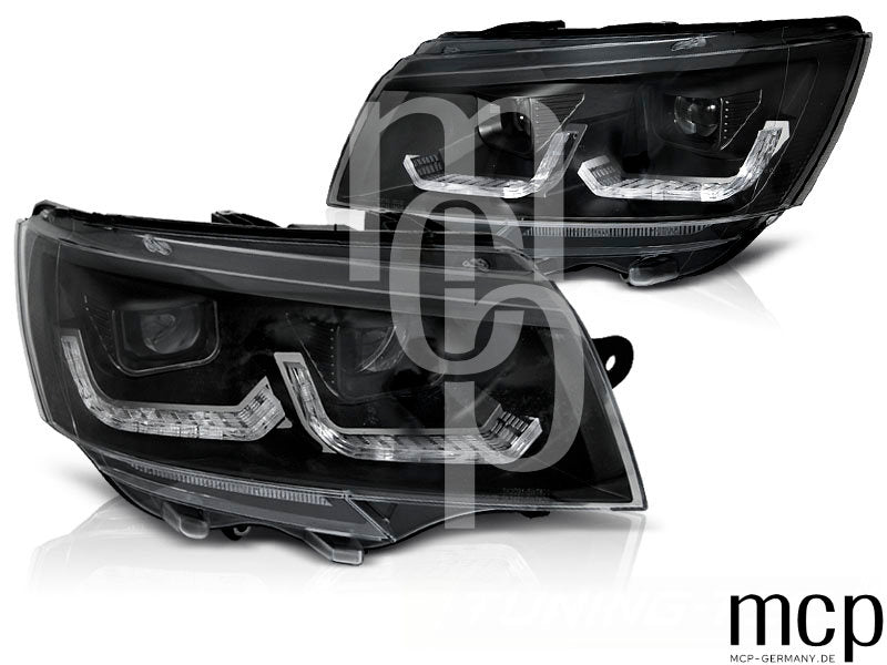 Scheinwerfer Set für VW T6.1 (ab 2020) in Schwarz mit LED Tagfahrlicht