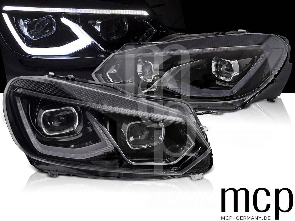 Voll LED Scheinwerfer Set für VW Golf 6 (2008 bis 2013) in Schwarz mit LED Tagfahrlicht