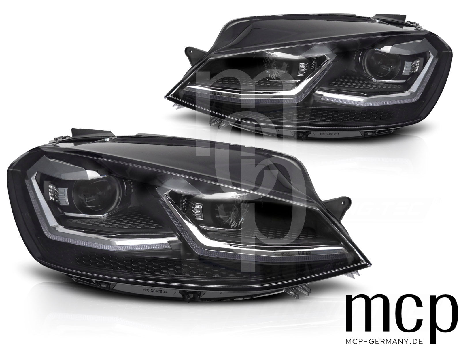 LED Tagfahrlicht Scheinwerfer Set für Volkswagen Golf 7 Facelift (2017 bis 2019) in Klarglas mit Dynamischem Blinker