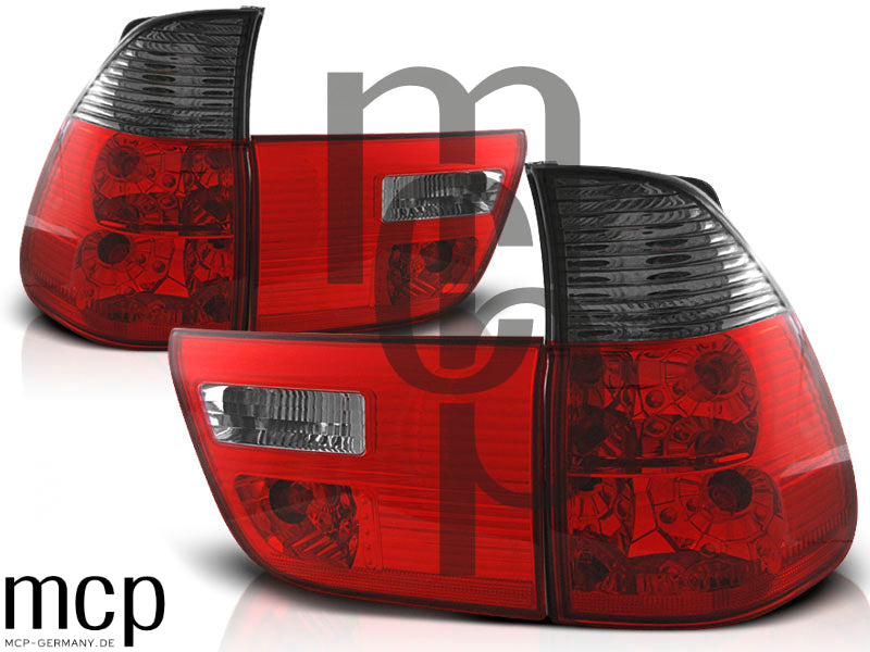 Rückleuchten Set für BMW X5 E53 (1999 bis 2006) in Rot/Smoke – LTBM42, Ansicht 1