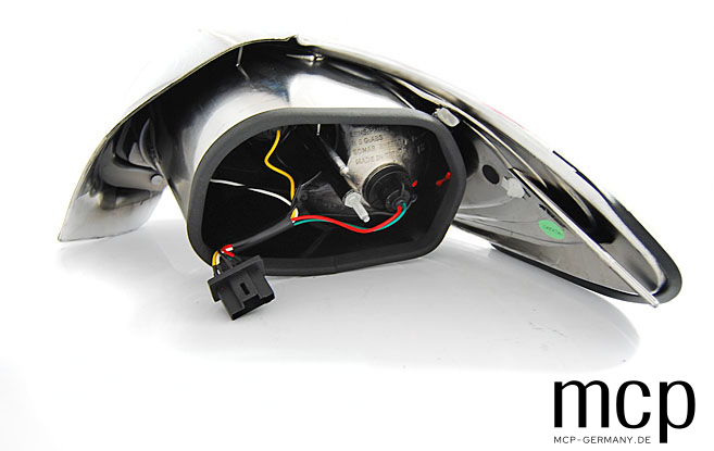 Rückleuchten Set für Peugeot 206 CC Cabrio (ab 10/1998) in Schwarz – Rückansicht