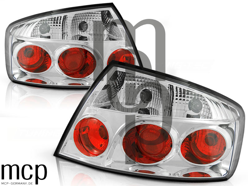 Rückleuchten Set für Peugeot 407 Limousine (05/2004 bis 2008) in Chrom
