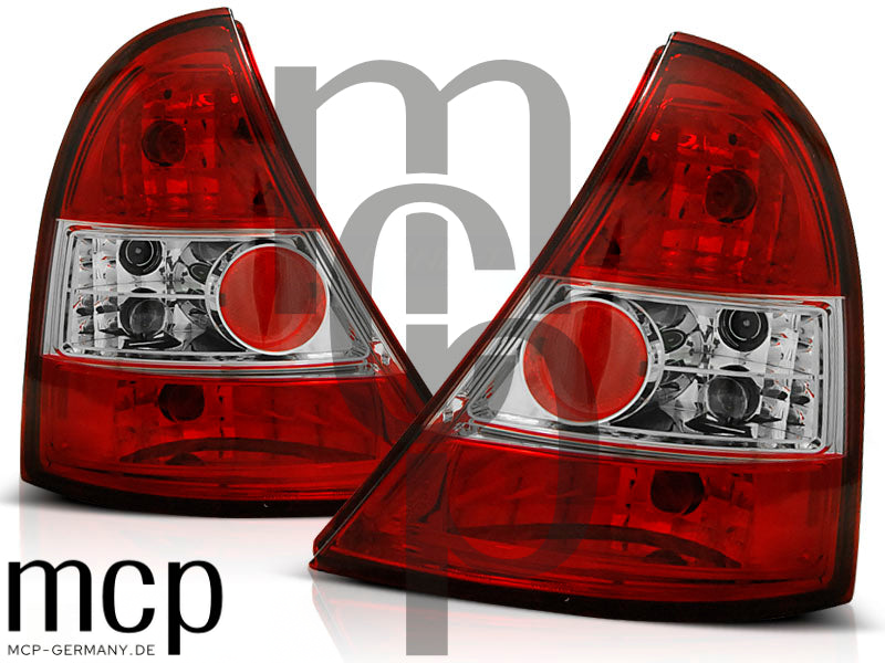 Rückleuchten Set für Renault Clio II Schrägheck / 3-Türer / 5-Türer (09/1998 bis 05/2001) in Rot/Klar – LTRE12, Ansicht 1