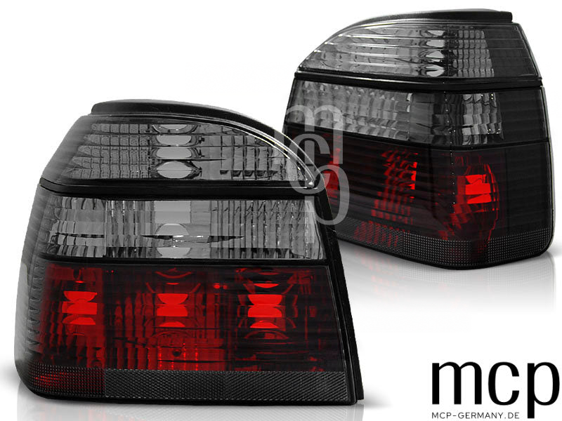Rückleuchten Set für VW Golf III Schrägheck / Cabrio (1991 bis 1997) in Rot/Smoke