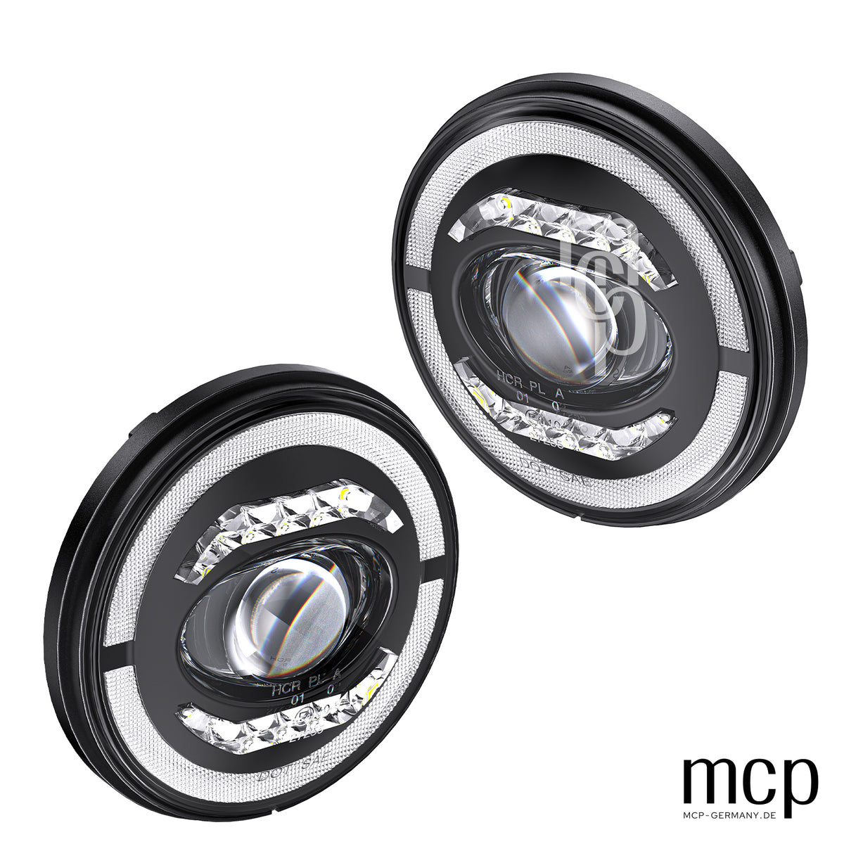 MCP 151001 – LED Hauptscheinwerfer Set für Land Rover, VW, Jeep und Mazda in Klar, Ansicht 2