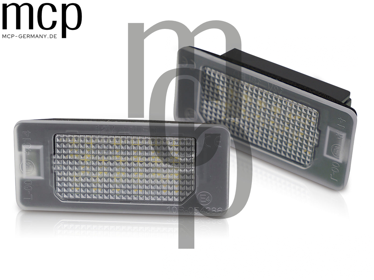 PRFI04 LED Kennzeichenbeleuchtung – Produktansicht mit MCP-Branding