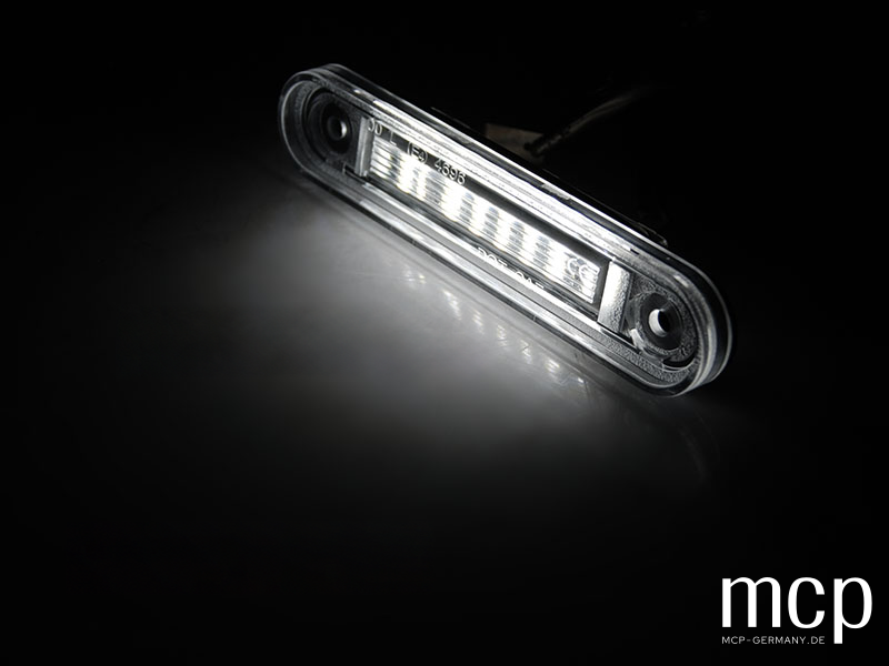 LED Kennzeichenbeleuchtung Set für Mercedes W202 / W124 / W201 – Leuchtansicht