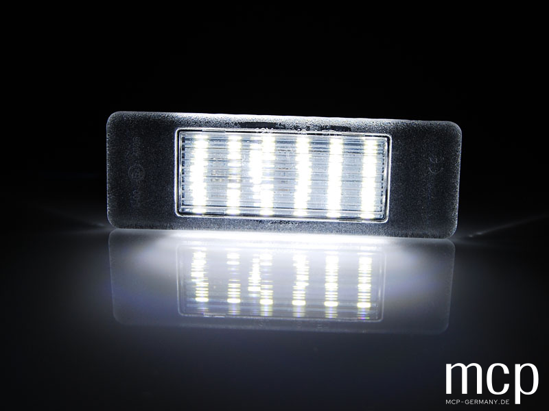 LED Kennzeichenbeleuchtung Set für Peugeot 106 / 307 / 308 / 406 / 407 und Citroën C3 / C4 / C5 – Leuchtansicht