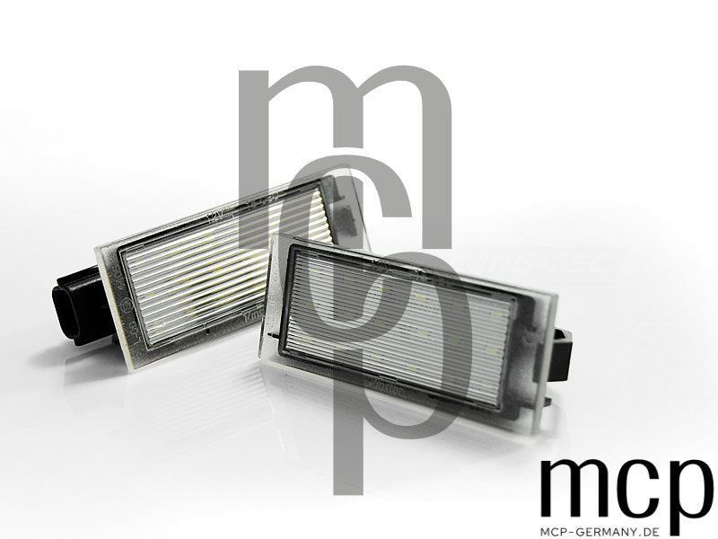 LED Kennzeichenbeleuchtung Set für Renault Twingo 2 / Clio 3 und 4 / Megane 2 und 3 / Laguna 2 und 3