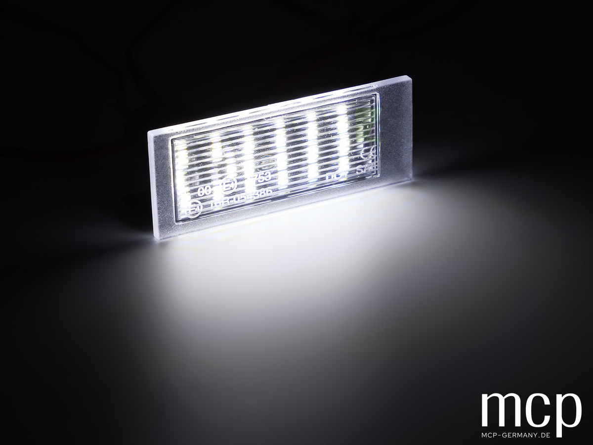 LED Kennzeichenbeleuchtung Set für Renault Clio 3 / Megane 2 / Laguna 2 / Master 2 / Opel Movano / Nissan Interstar – MCP Produktbild 2