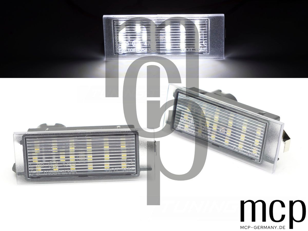 LED Kennzeichenbeleuchtung Set für Renault Clio 3 / Megane 2 / Laguna 2 / Master 2 / Opel Movano / Nissan Interstar