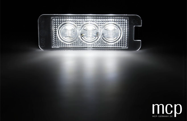 LED Kennzeichenbeleuchtung Set für VW Golf IV / V / VI / VII / Passat B6 / Passat CC / Scirocco – Leuchtbild