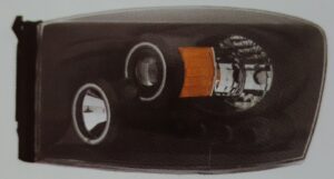 headlamp for Dodge Ram Pickup (06-), black, starline, CCFL, amber refl.