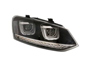 Scheinwerfer für VW Polo 6R/6C schwarz m. Lauflicht-Blinker (nicht HID)
