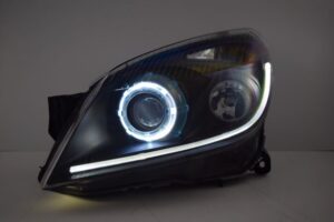 Scheinwerfer Opel Astra H, mit LED Lichtringen, in schwarz – Bild 2