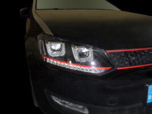 Scheinwerfer für VW Polo 6R,/6C schwarz m. LED-Blinker (redline)